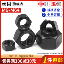 Nut High strength hex nut M3M4M5M6M8M10M12M16 -- M64 GB6170 Black 8 level 12