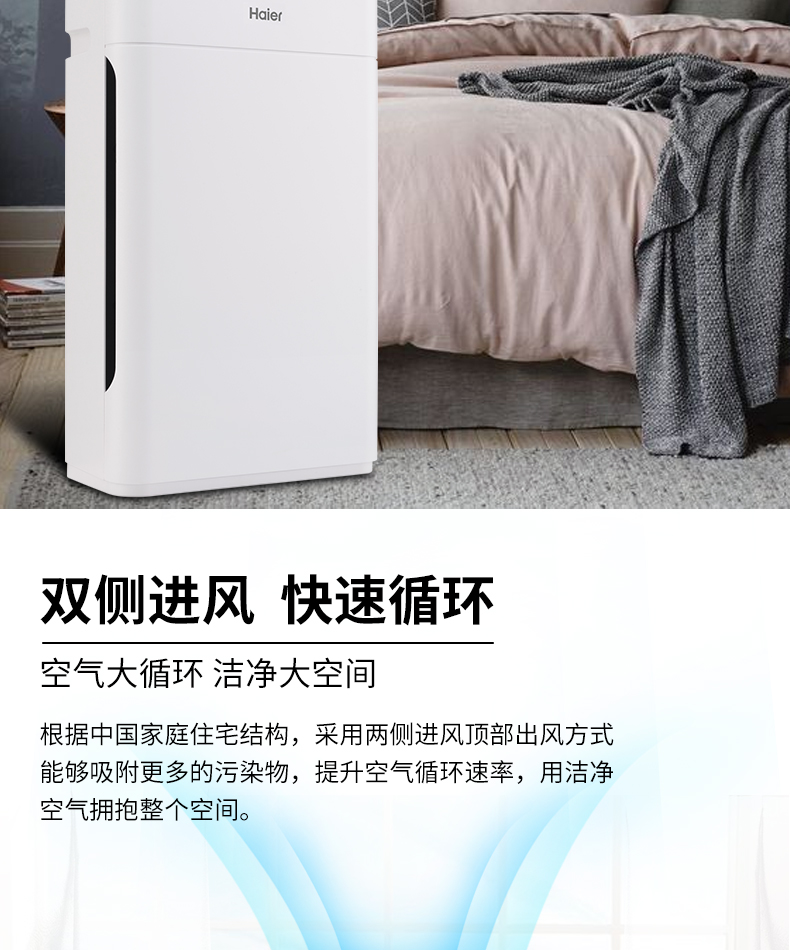 海尔 P4级 空气净化器 氨基酸除醛 CADR值273m³/h 图11