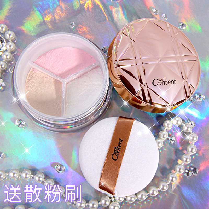 Three colors 24 hours makeup powder waterproof and anti - sweat without making up summer makeup control oil powder in summer hair powder