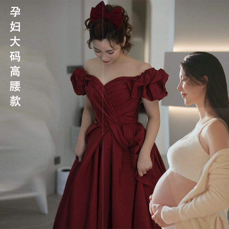 Plus size evening gown plus sizeclassy one-shoulder engagement dress for pregnant women to cover their Plus size evening gown plus sizeclassy one-shoulder engagement dress for pregnant women to cover their