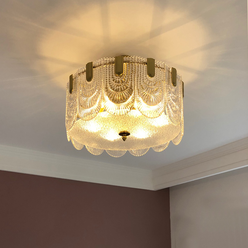 Nordic French court chandelier American retro bedroom living room Italian light luxury medieval glass dining room lamp