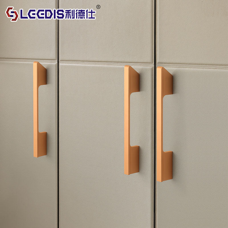 Lides Modern Minimalist Drawer Cabinet Handle American-Style Black Cabinet Door Handle Nordic Light Luxury Wardrobe Door Handle