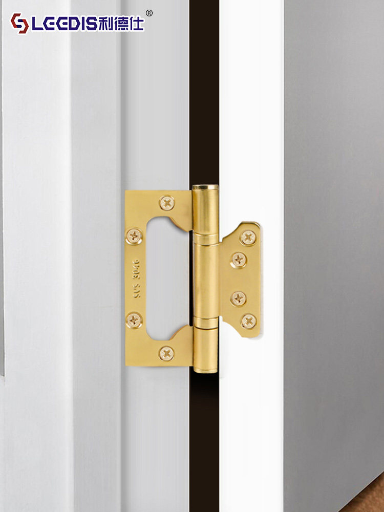 Lides Stainless Steel Flat Opening Thickened Wooden Door Hinge 4inch 5inch Bearing Silent Buffer Bedroom Double Hinge