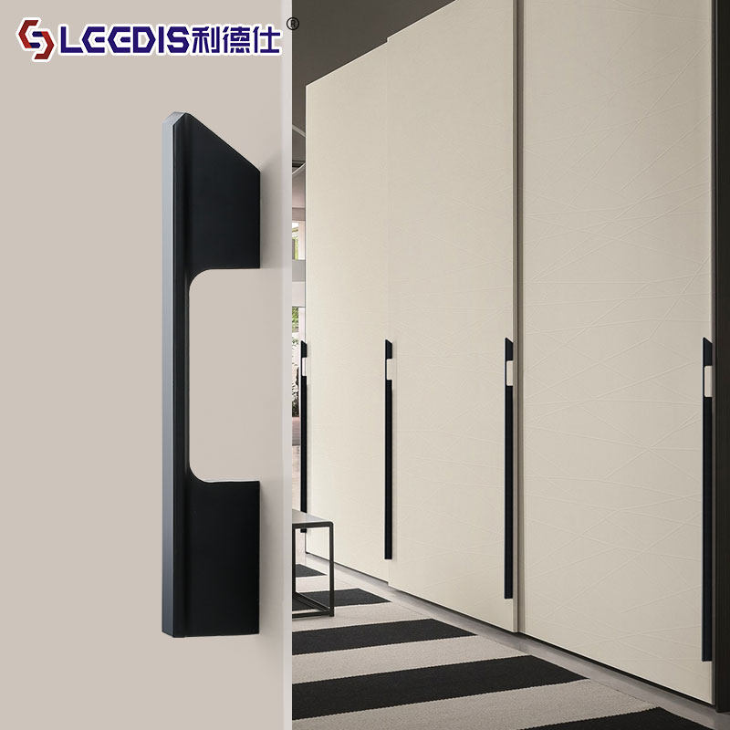 Lides Modern Minimalist Drawer Cabinet Handle American-Style Black Cabinet Door Handle Nordic Light Luxury Wardrobe Door Handle
