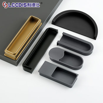 Lideshi Modern Minimalist Recessed Drawer Cabinet Door Concealed Handle Slot-In Built-In Wardrobe Cabinet Door Handle