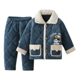 Детская коралловая бархатная демисезонная милая пижама, детский фланелевый комплект для мальчиков