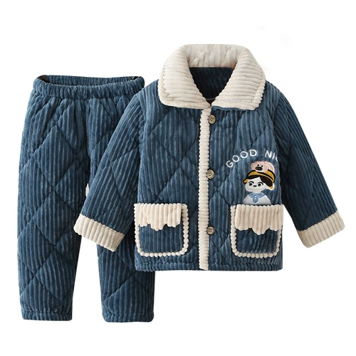 Детская коралловая бархатная демисезонная милая пижама, детский фланелевый комплект для мальчиков