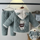 Детская демисезонная стеганая пижама, фланелевый детский коралловый бархатный зимний костюм мальчика цветочника, увеличенная толщина