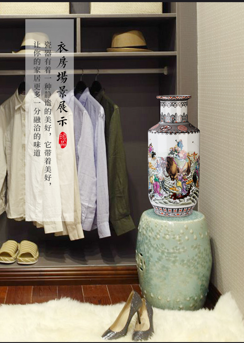 Jingdezhen ceramic famille rose high simulation of large vase flower flower with the sitting room TV ark, furnishing articles ornaments