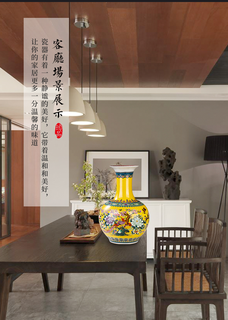 Chinese jingdezhen ceramics colored enamel of large vases, flower, flower arrangement sitting room adornment is placed large