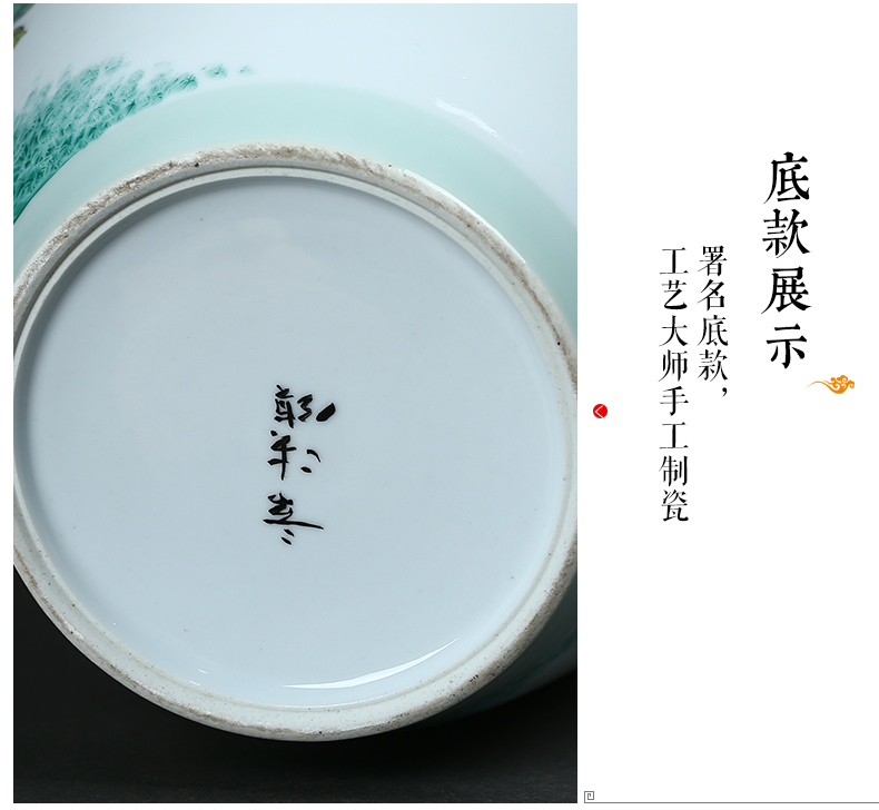 Jingdezhen ceramics hand - made pastel riches and honour auspicious peony flowers large vases, sitting room of Chinese style household furnishing articles