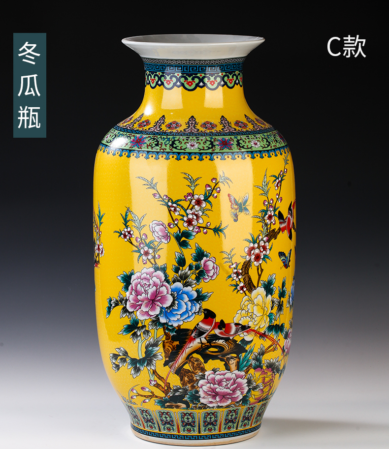 Chinese jingdezhen ceramics colored enamel of large vases, flower, flower arrangement sitting room adornment is placed large