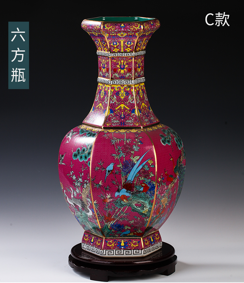 Jingdezhen ceramic vases, the sitting room porch decoration archaize enamel vase enamel vase furnishing articles