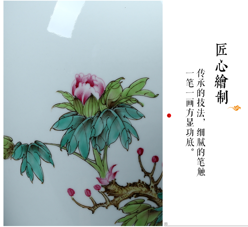 Jingdezhen ceramics hand - made pastel riches and honour auspicious peony flowers large vases, sitting room of Chinese style household furnishing articles