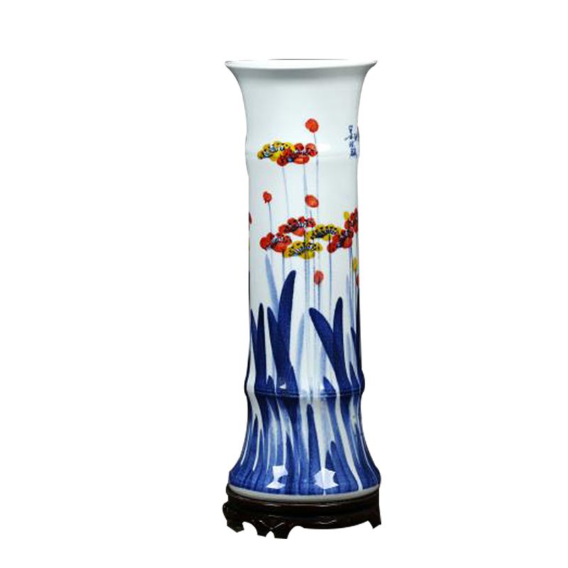 Jingdezhen ceramics vase sitting room adornment of Chinese style household furnishing articles hydroponic lucky bamboo dried flower flower vase