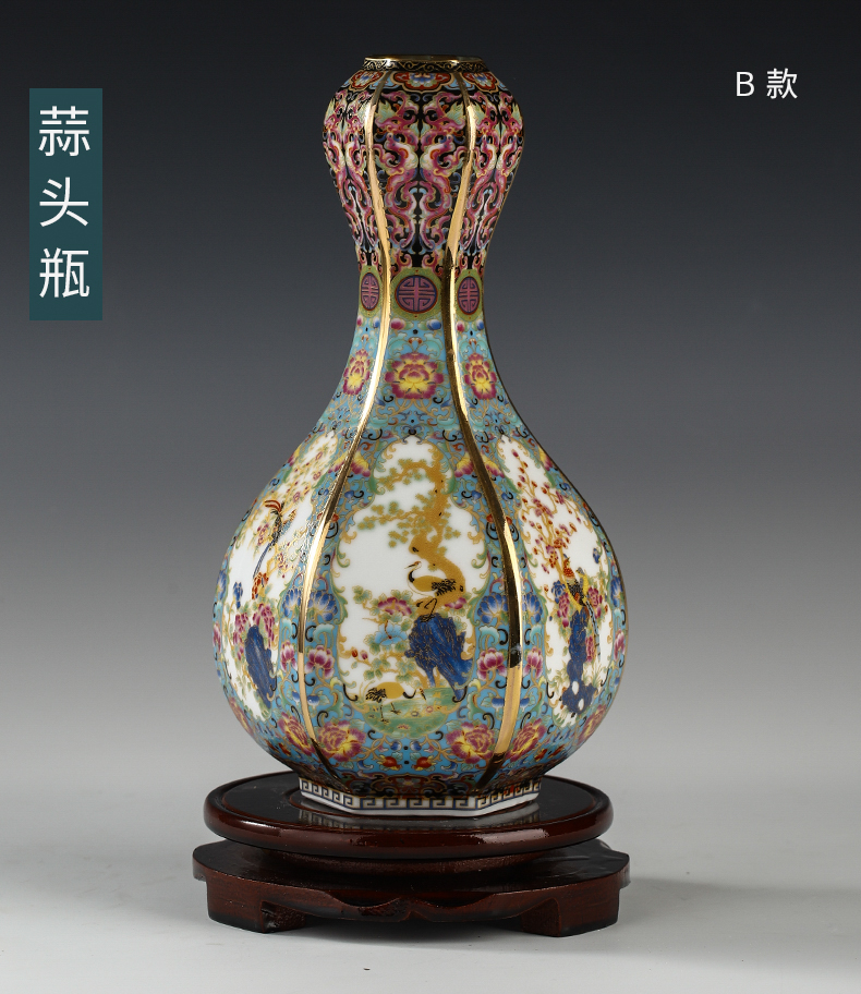 Jingdezhen ceramic vase furnishing articles colored enamel porcelain of European modern home wine porch sitting room adornment