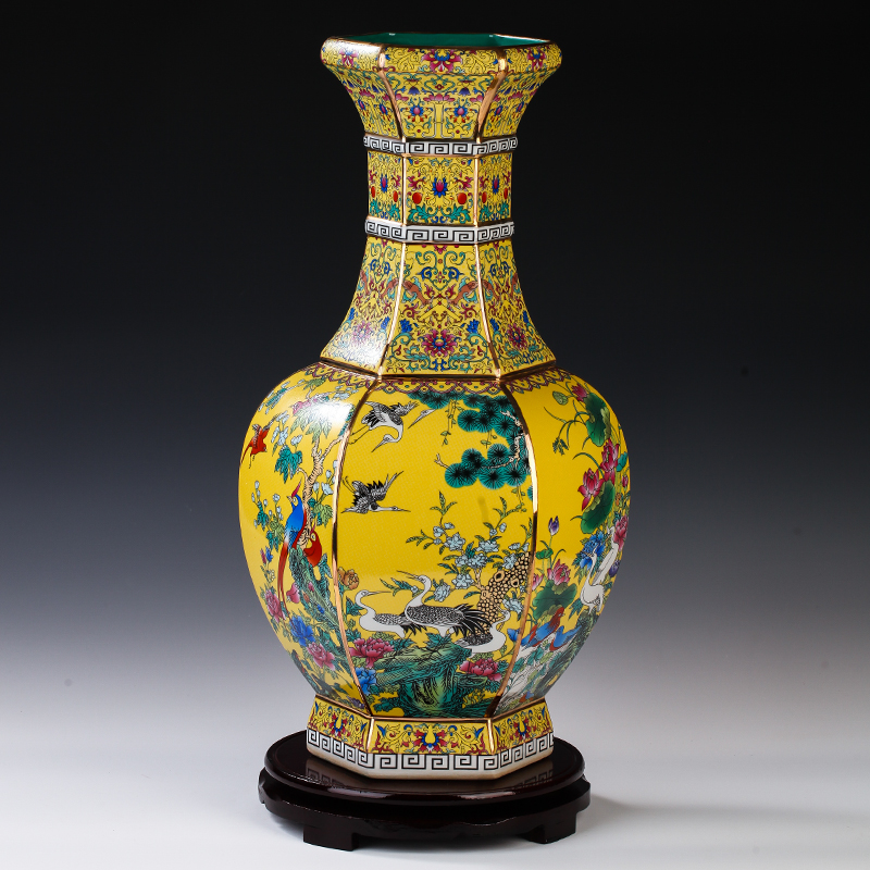 Jingdezhen ceramic vases, the sitting room porch decoration archaize enamel vase enamel vase furnishing articles