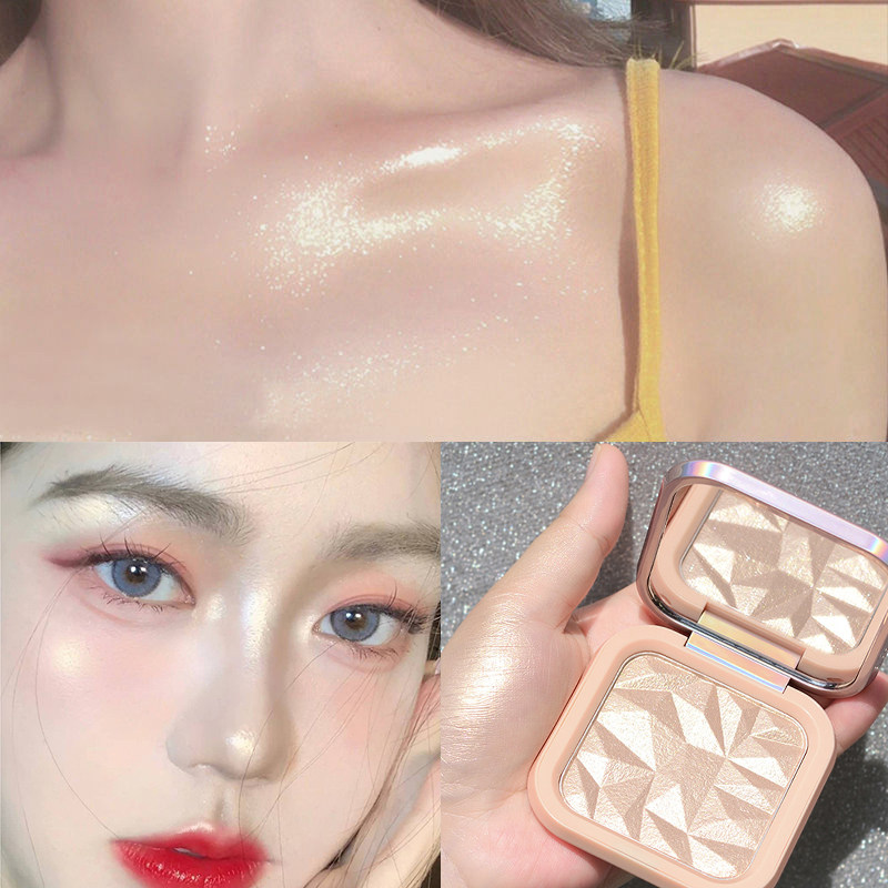 Diamond highlighter powder contour plate face brightening lying silkworm unicorn pearlescent glitter potato mash li jiaqi recommended