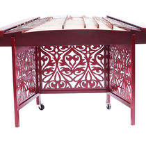 Ajan adult children playing practice to go out to Yangqin bracket hollowed-out pattern solid wood material with wheel foldable