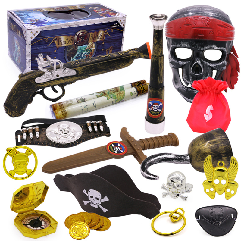 Caribbean Children Pirates Toys Halloween Mask Mask Adornment Game Props Pirate Equipment Suit Pirate Gun