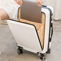 Front opening suitcase net red ins female rear mesh bag password drawbar universal wheels 20 inch travel leather case 24