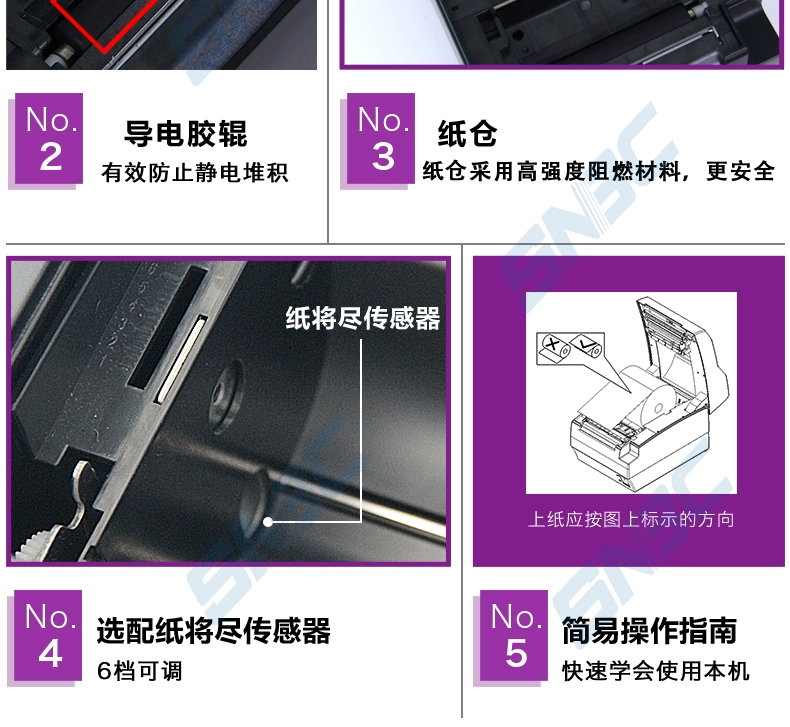 Máy in nhiệt Beiyang/New Beiyang BTP-R580/R580II/R582 SNBC Máy in nhiệt nhỏ Beiyang BTP-R582 mới cho nhà bếp, chống nước và in chống dầu, giấy phía trước và máy in đặt hàng