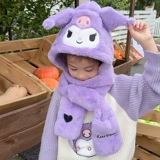 Детская шапка, шарф, детские демисезонные утепленные бархатные перчатки, 3 предмета