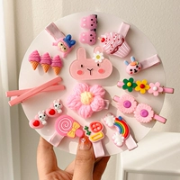 Розовый комплект, в цветочек, 14 шт