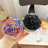 Детская безвредная черная одноразовая резинка для волос, аксессуар для волос, не повреждает волосы