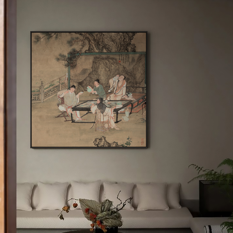 New Chinese-Style Industrial Decorative Painting for Hotels, Clubs, Villas, Restaurants, Guesthouses, and Wineries; Large-Sized Portrait Hanging Painting for Tea Rooms