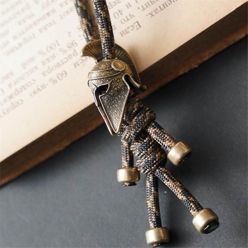 Lv&Gedete Paracord Car Keychain Pendant Bag Decoration Keychain Spartan Helmet Pendant