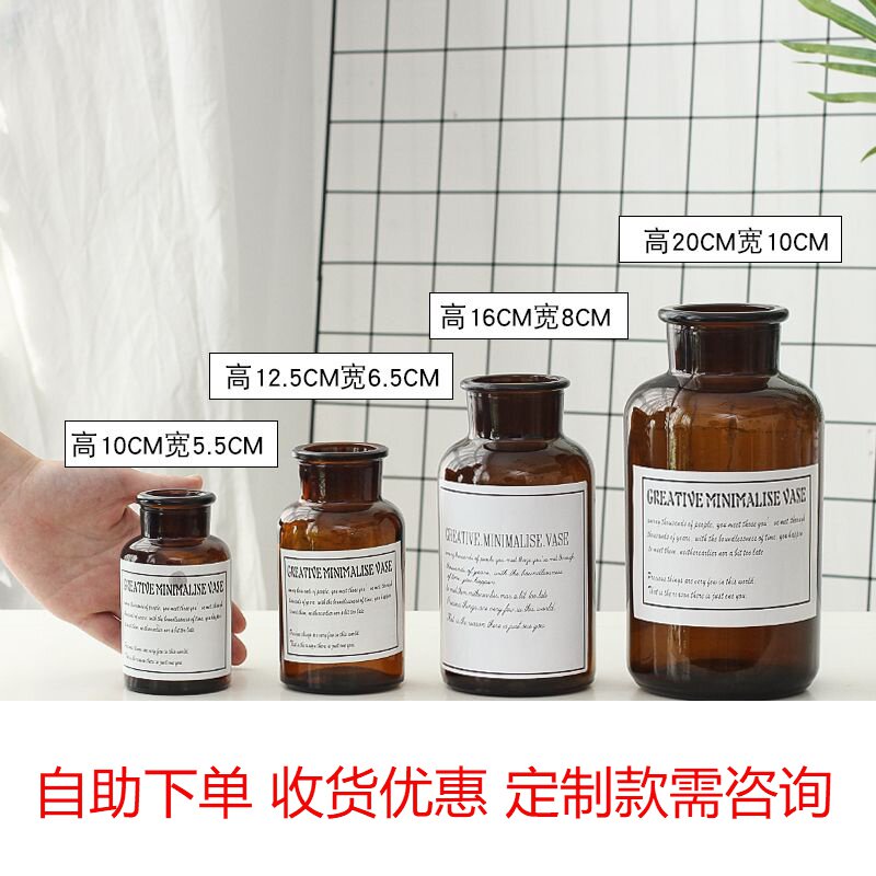 ins Nordic style vase ornament creative homemaker economic sturdy flower arrangement transparent glass hydroponic container