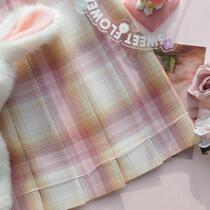 Kasugabe (Zhizhi Taotao) spot original pink and yellow plaid skirt jk uniform orthodox girl pleated cute