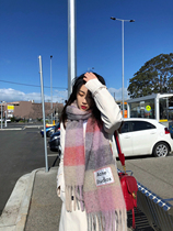 2020 new cashmere scarf double-sided rainbow plaid pattern tassel wool shawl bib men and women same autumn and winter