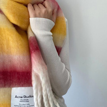New high quality double-sided Plaid Rainbow ac scarf cashmere shawl dual-purpose womens autumn and winter thickened Joker warm