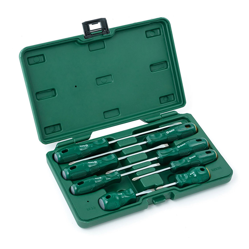 SATA Genuine Shida Tools 8 Pieces A Series One Word Cross Plastic Handle Screwdriver Set Screwdriver 09306
