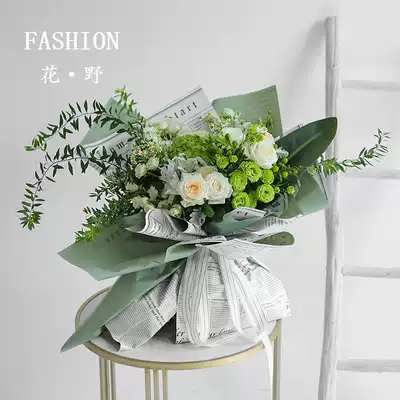 Flower wild fairy tale series English two-color paper flower bouquet flower wrapping paper Korean floral flower material