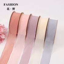 Flower wild 4cm Galaxy ribbon bow ribbon flowers gift box packaging ribbon bouquet handmade materials