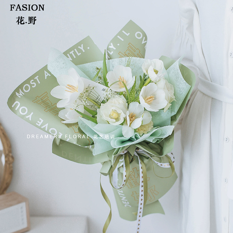 Flower field 520 flower waterproof wrapping paper bouquet wrapping paper Ouya paper mother loves you flower shop floral materials