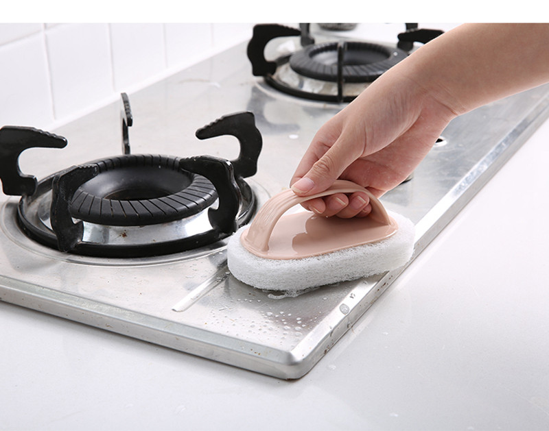 Cleaning Brush Kitchen With Handle Home Decontamination Dishwashing Brushed Bath Tile Magic Sponge Scrub Pan God
