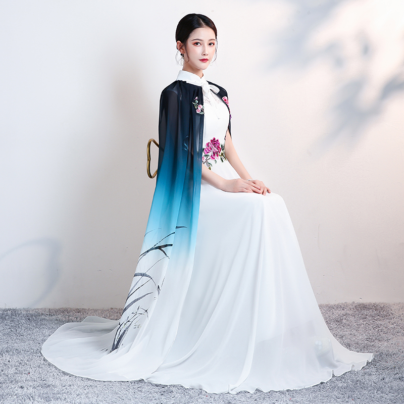 Elite cheongsam, trench coat, suit, clothing, elegant long skirt, evening dress, plus size, Chinese style