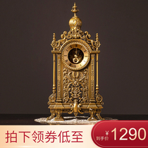 Full respect modern American fireplace classical old-fashioned clock copper alloy Japanese movement art ornaments gorgeous design