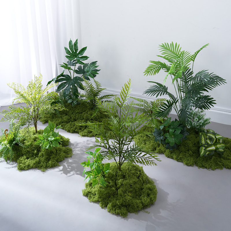 Simulated Green Plant Combination Landscaping, Artificial Plants, Bionic Moss, Indoor Stair Corner Micro-Landscape Decoration, Small Potted Plants