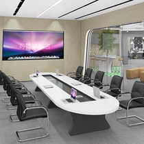 Oval Large Conference Table Long Table Rectangular Brief Modern Office Plate Reception Training Negotiate Table And Chairs Combination