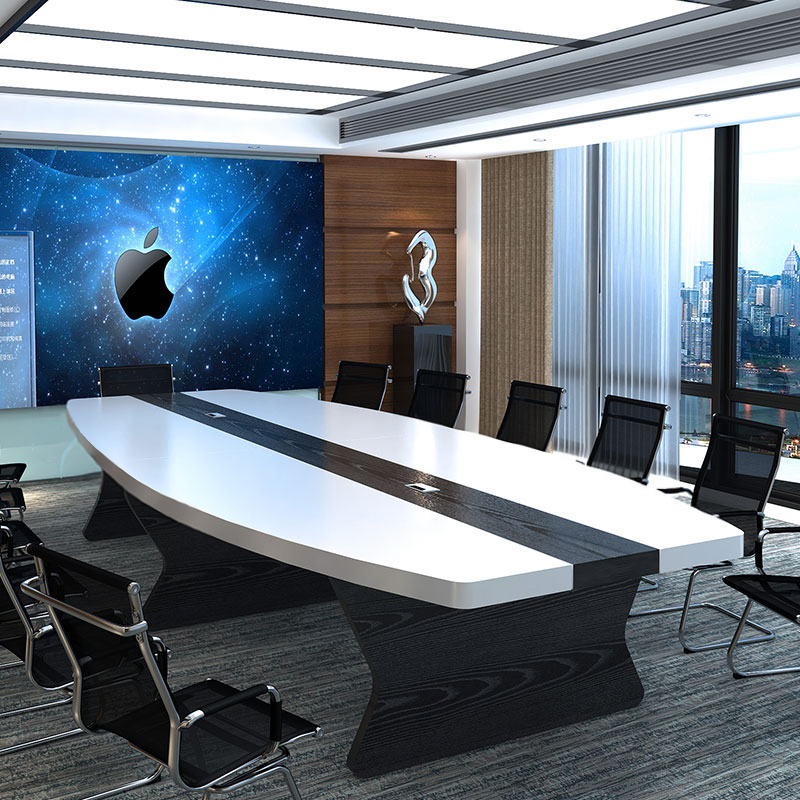 Arc large conference table long table simple modern rectangle negotiation office training oval table and chair combination