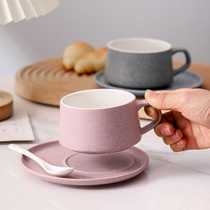 Coffee cup and saucer ceramic simple latte cup high-value home creative British afternoon tea cup coffee cup set