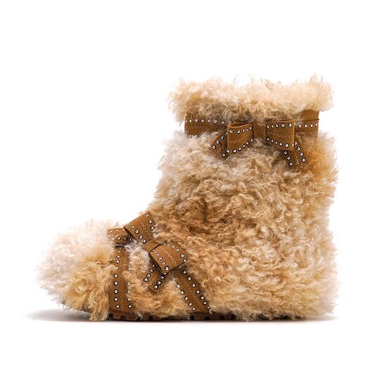 Orden coreana, zapatos de lana de 6cm para mujer, además de terciopelo, invierno 2025, nuevos zapatos de algodón versátiles, botas para la nieve