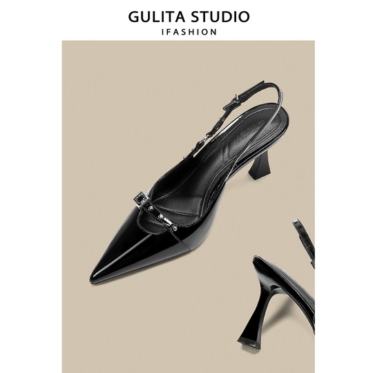 2025 New Pointed-Toe High-Heeled Shoes for Women, Stiletto Heels, Sexy Rivet Strap, Elegant Closed-Toe Sandals for Women, Summer