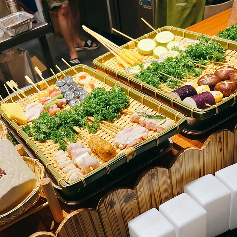 Japanese-Style Creative Special Bird-Roasting Display Plate, Buffet Restaurant Serving Tray, Hot Pot Barbecue Skewers Serving Plate, Commercial Use