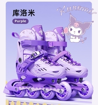 Kuromi skates come with protective gear for children and girls brakeable beginner roller skates adjustable Kuromi skates
